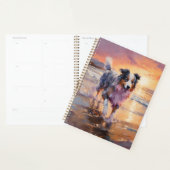 Sandy Australian Shepherd Dog on Beach Sunset Planer (Anzeige)