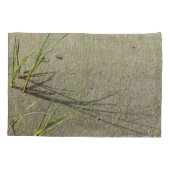 Sandy Beach and Fragile Reeds Pillow Case Kissenbezug (Rückseite-Links)