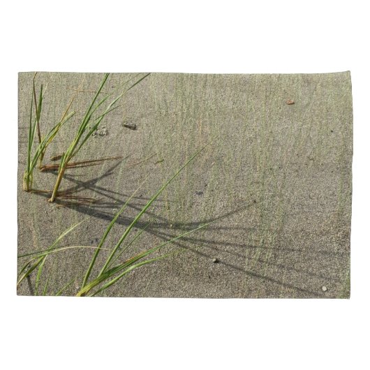 Sandy Beach and Fragile Reeds Pillow Case Kissenbezug (Rückseite-Links)