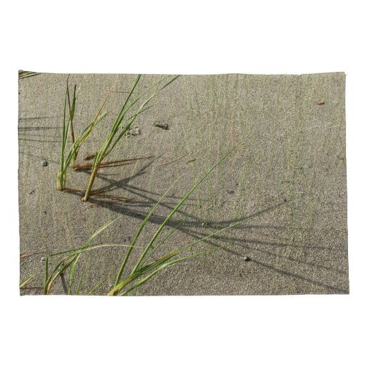 Sandy Beach and Fragile Reeds Pillow Case Kissenbezug (Rückseite-Rechts)
