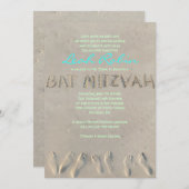 SANDY BEACH Bat Mitzvah Einladung (Vorne/Hinten)