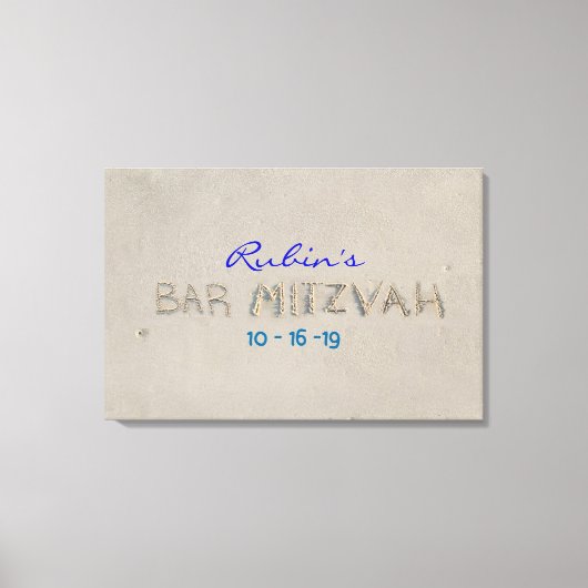 SANDY BEACH Bat Mitzvah Memory Sign-In Board Leinwanddruck (Vorderseite)