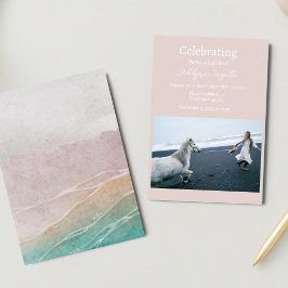 Sandy Beach Beerdigung Foto Feier des Lebens Einladung