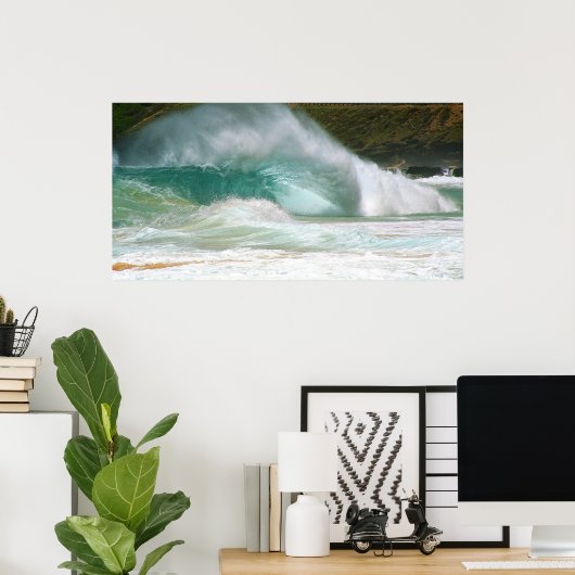 Sandy Beach Big Surf Poster (Heimbüro)