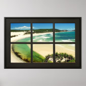 Sandy Beach Black Frame Imitats Window Illusion Poster (Vorne)