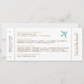 Sandy Beach Boarding Pass Ticket Save Date Card Ankündigung (Rückseite)