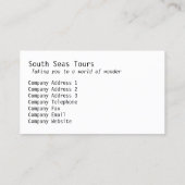 Sandy Beach Business Card Visitenkarte (Rückseite)