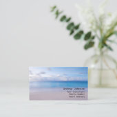 Sandy Beach Business Card Visitenkarte (Stehend Vorderseite)