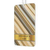Sandy Beach Colors Inspiriert Stripmuster & Name Autolufterfrischer (Links)