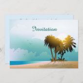 Sandy Beach Einladung (Vorne/Hinten)