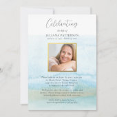 Sandy Beach Feier des Lebens Foto Einladung (Vorderseite)