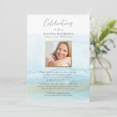 Sandy Beach Feier des Lebens Foto Einladung (Stehend Vorderseite)