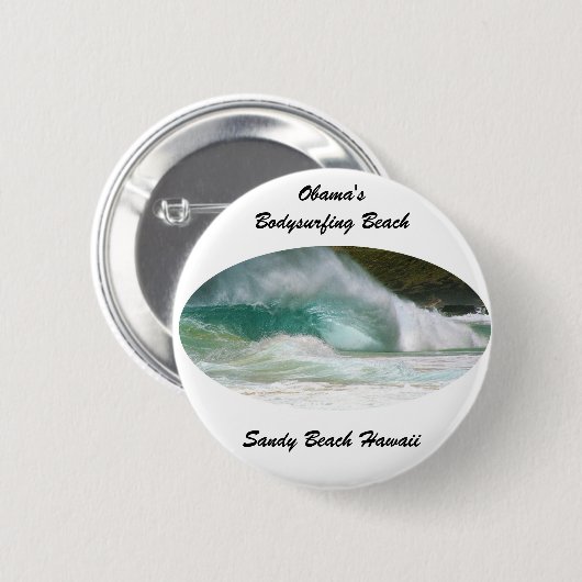 Sandy Beach Hawaii Button (Vorne & Hinten)