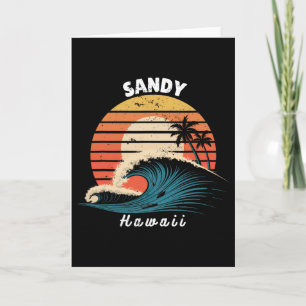 Sandy Beach Hawaii Frauen Männer Surfboarding Karte