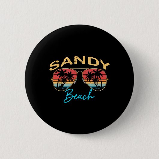 Sandy Beach Hawaii Männer Frauen Souvenir Surfbret Button (Vorderseite)