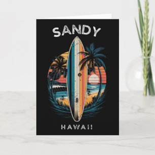 Sandy Beach Hawaii Männer Frauen Surfen _1  Karte