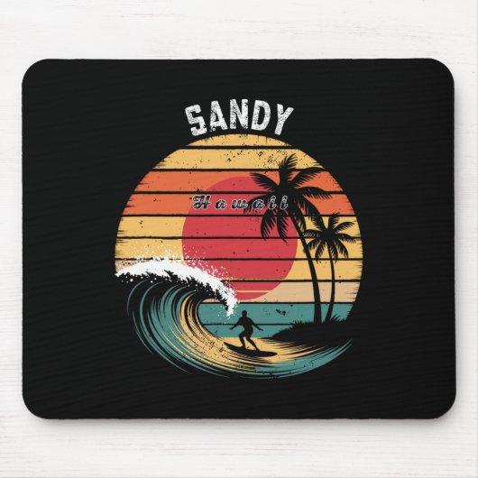 Sandy Beach Hawaii Strand Surfen Mousepad (Vorne)