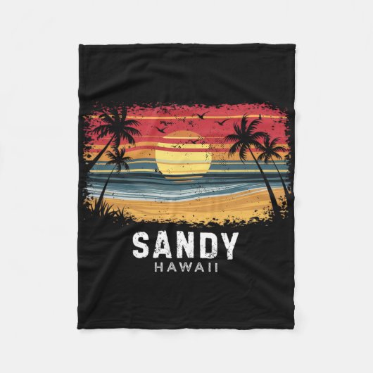 Sandy Beach Hawaii Surfboard Beach  Fleecedecke (Vorderseite)