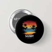 Sandy Beach Hawaii Surfbrett Surfen Vintage Button (Vorne & Hinten)