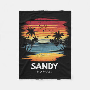 Sandy Beach Hawaii Surfbrett Surfen Vintage Fleecedecke