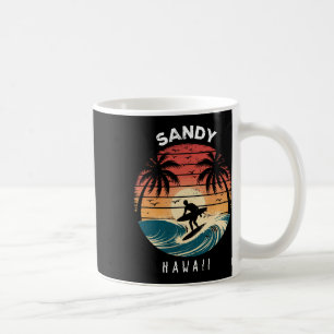 Sandy Beach Hawaii Surfbrett Wellen Strand Kaffeetasse