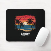 Sandy Beach Hawaii Surfer Palmbaum Souvenir Mousepad (Mit Mouse)