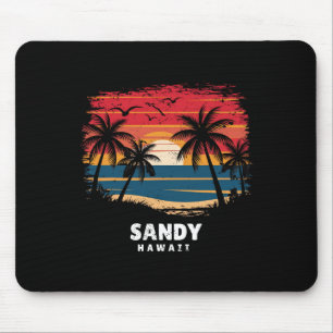 Sandy Beach Hawaii Surfer Palmbaum Souvenir Mousepad