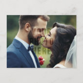 Sandy Beach Hibiskus Wedding Vielen Dank Foto Postkarte (Vorderseite)