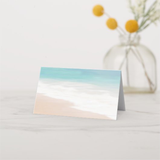 Sandy Beach Hochzeitssaison Platzkarte (Rückseite)