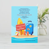 Sandy Beach Junggeselinnen-Abschied Einladung (Stehend Vorderseite)
