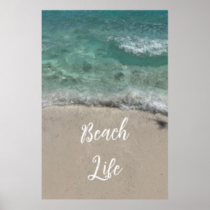 Sandy Beach Life Aquamarin Blue Green Künstlerisch Poster