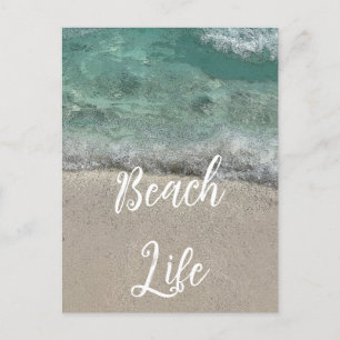 Sandy Beach Life Aquamarin Blue Trendy Künstlerisc Postkarte