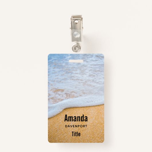 Sandy Beach mit Foamy Surf Ausweis (Rückseite mit Klammer)