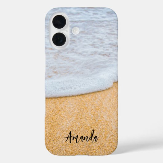 Sandy Beach mit Foamy Surf Case-Mate iPhone Hülle (Rückseite)
