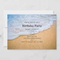 Sandy Beach mit Foamy Surf Geburtstag