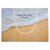 Sandy Beach mit Foamy Surf Geburtstag Große Geschenktüte (Vorderseite)