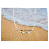 Sandy Beach mit Foamy Surf Geburtstag Große Geschenktüte (Rückseite)