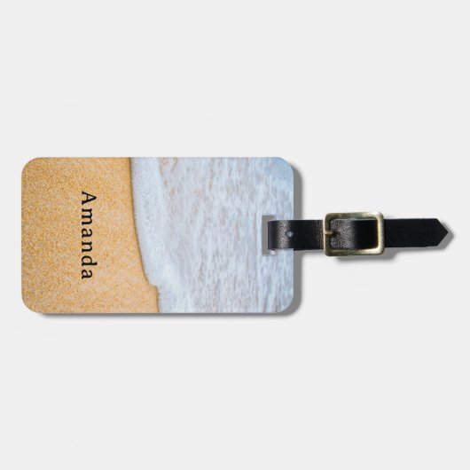 Sandy Beach mit Foamy Surf Gepäckanhänger (Vorderseite horizontal)