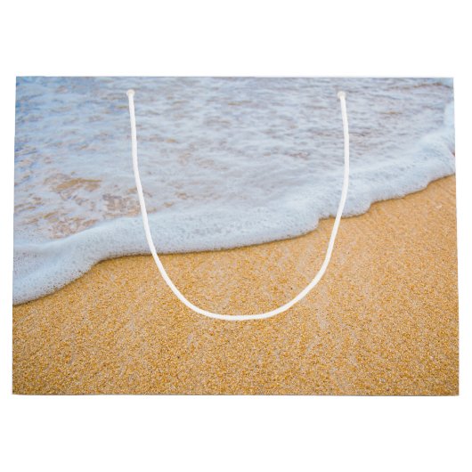 Sandy Beach mit Foamy Surf Große Geschenktüte (Vorderseite)