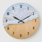 Sandy Beach mit Foamy Surf Große Wanduhr (Vorderseite)