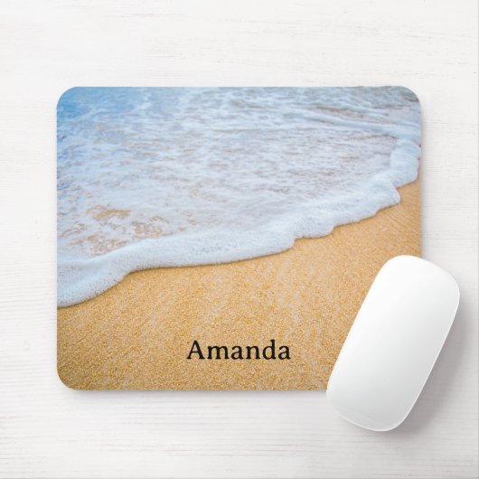 Sandy Beach mit Foamy Surf Mousepad (Mit Mouse)