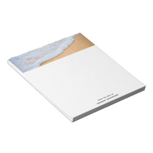 Sandy Beach mit Foamy Surf Notizblock (angewinkelt)