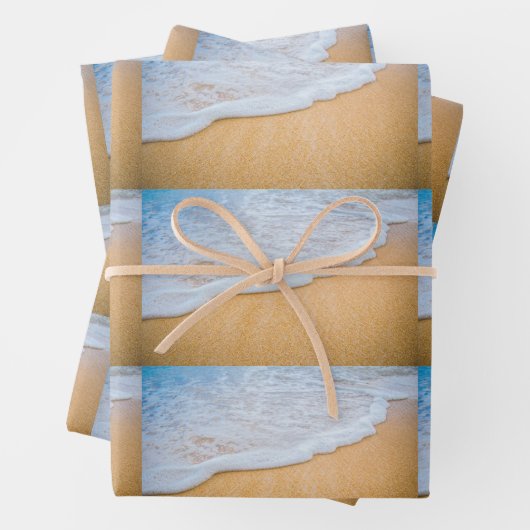 Sandy Beach mit Foamy Surf Pattern Geschenkpapier Set (Beispiel)