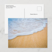 Sandy Beach mit Foamy Surf Postkarte (Vorne/Hinten)