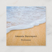 Sandy Beach mit Foamy Surf Quadratische Visitenkarte (Vorderseite)
