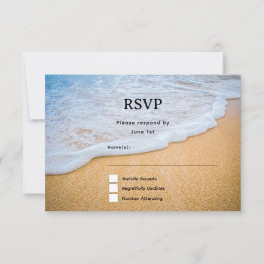 Sandy Beach mit Foamy Surf RSVP Karte (Vorderseite)