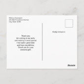 Sandy Beach mit Foamy Surf Vielen Dank Postkarte (Rückseite)