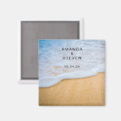 Sandy Beach mit Foamy Surf Wedding Save the Date Magnet (Vorderseite/Rückseite)