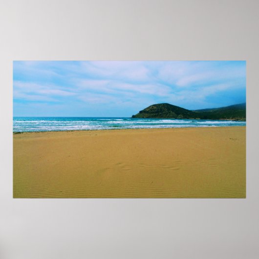 Sandy Beach mit Insel und Meer POSTER (Vorne)