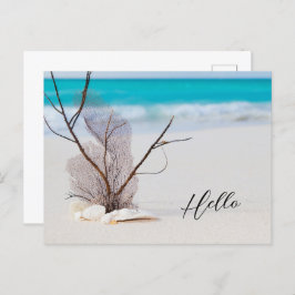 Sandy Beach mit White Seashells Hallo Postkarte
